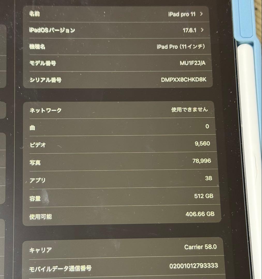 iPad Pro (11インチ) 512GB Wi-Fi + Cellular