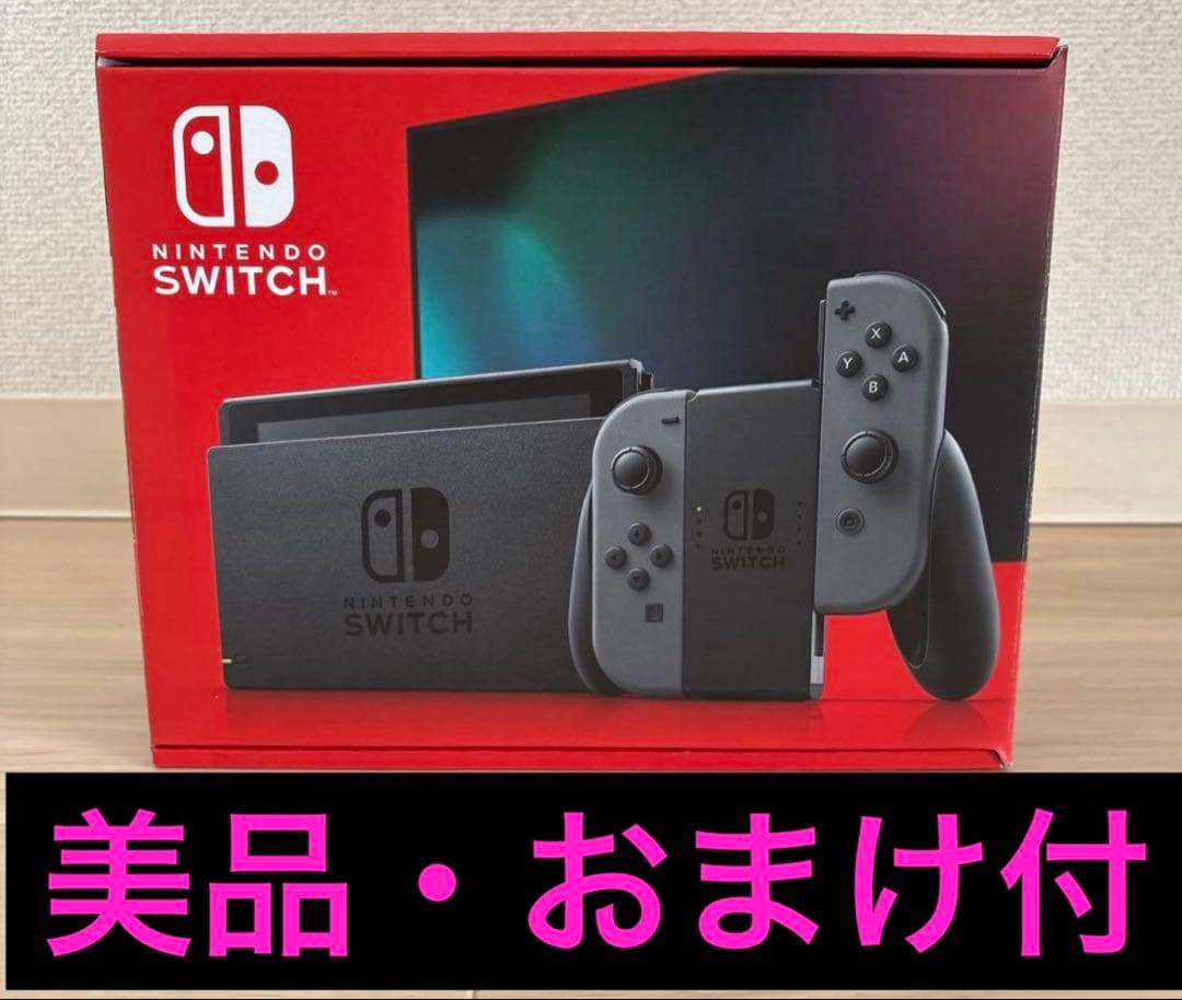 Nintendo Switch グレー本体セット クリアカバー 携帯ケース付