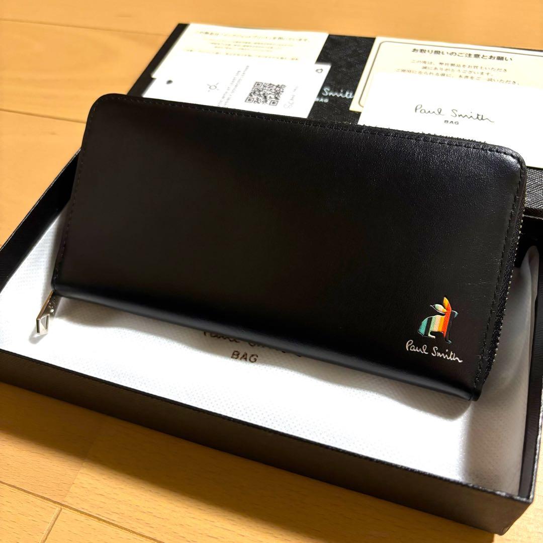 Paul Smith マーケトリー ストライプラビット 新品未使用　長財布　黒