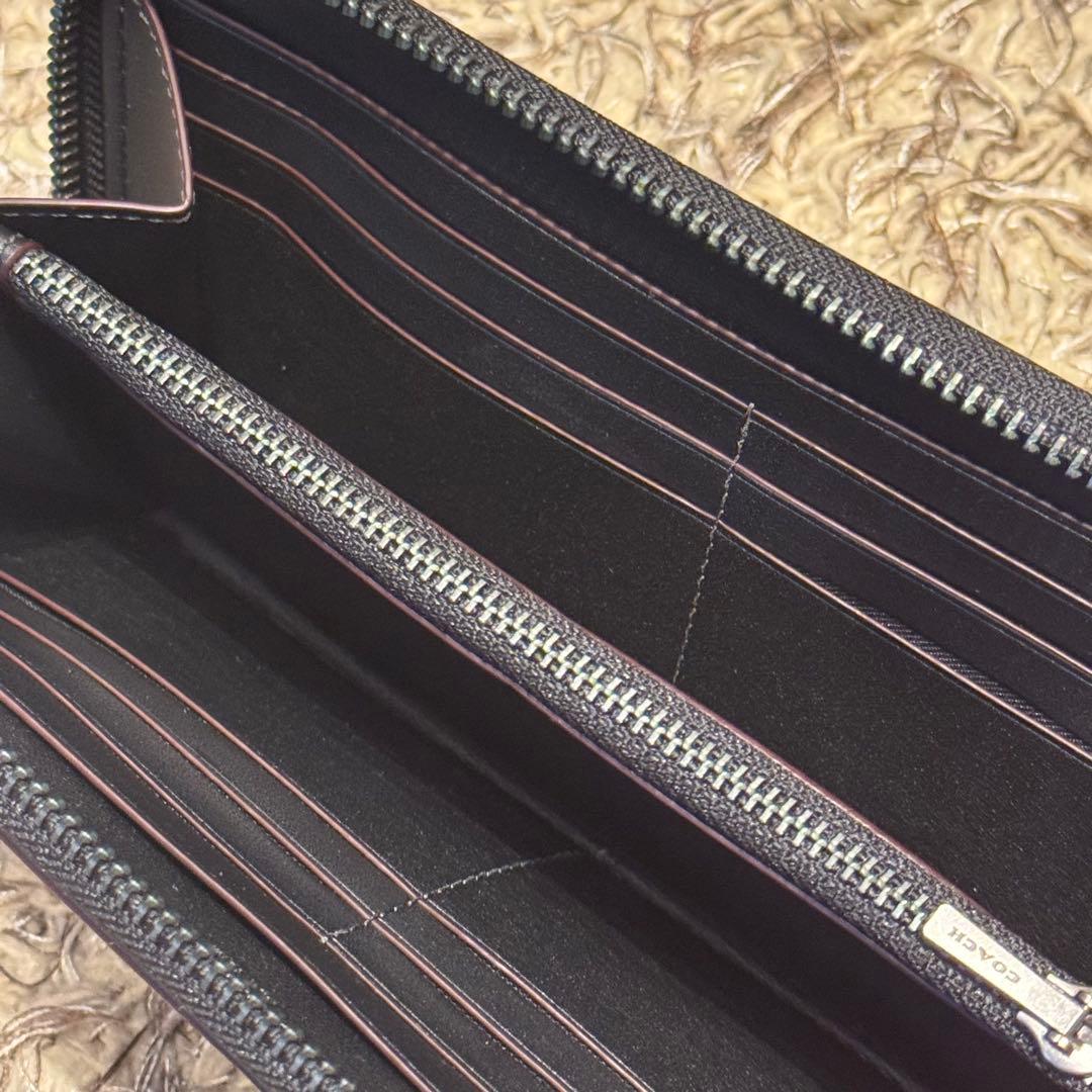 【未使用】COACH コーチ　レザー製 黒 長財布 水牛革　定価55,000円