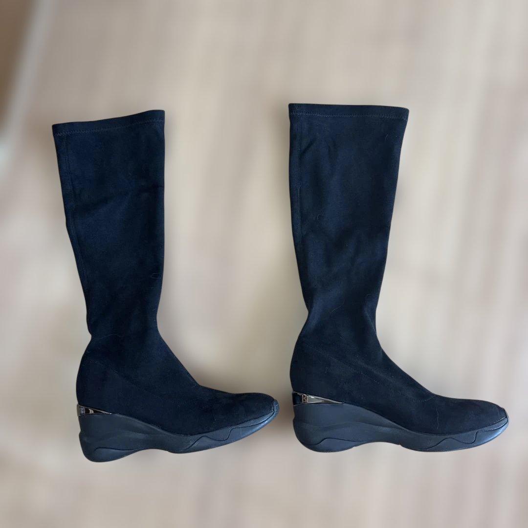 ダイアナ　+diana ブラック ロングブーツ 23.5㎝　未使用　スエード風