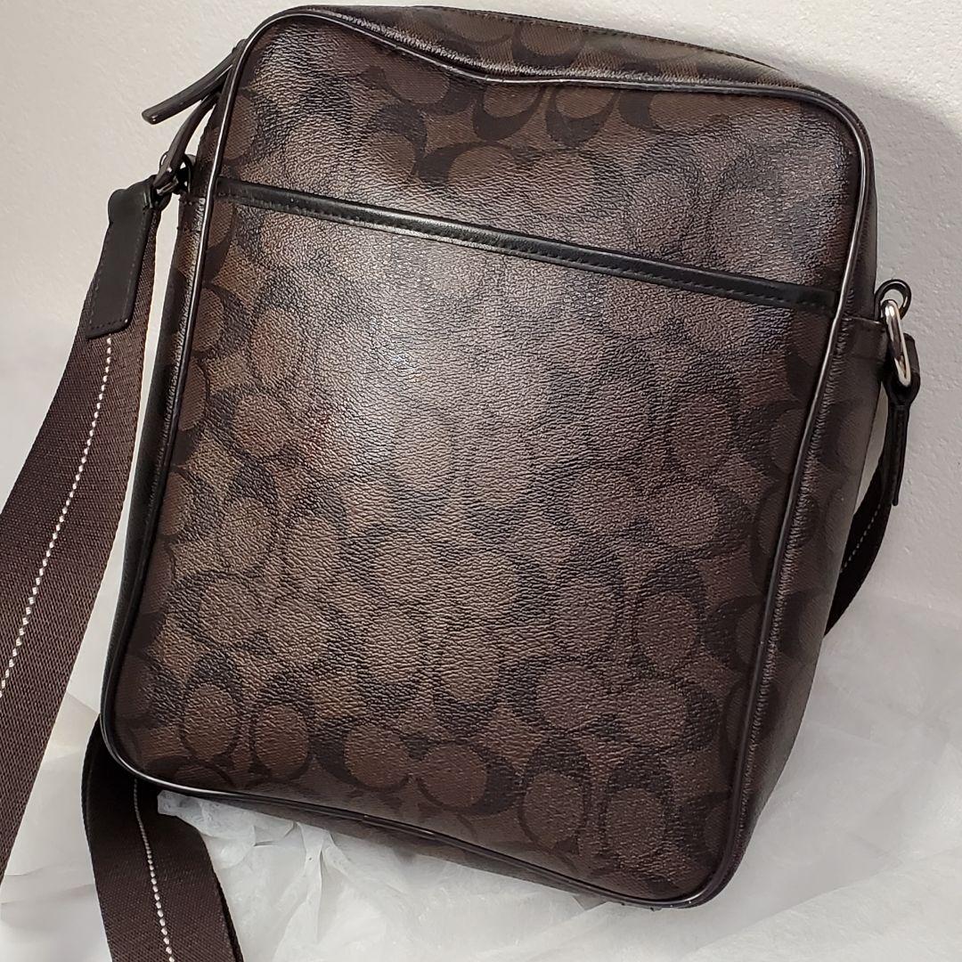 美品✨COACH メッセンジャーバッグ ブラウン レザー PVC メンズ