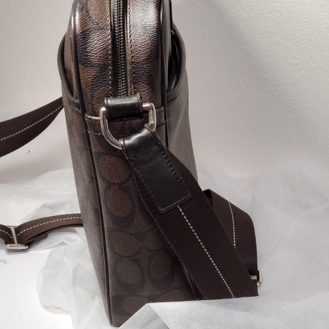美品✨COACH メッセンジャーバッグ ブラウン レザー PVC メンズ