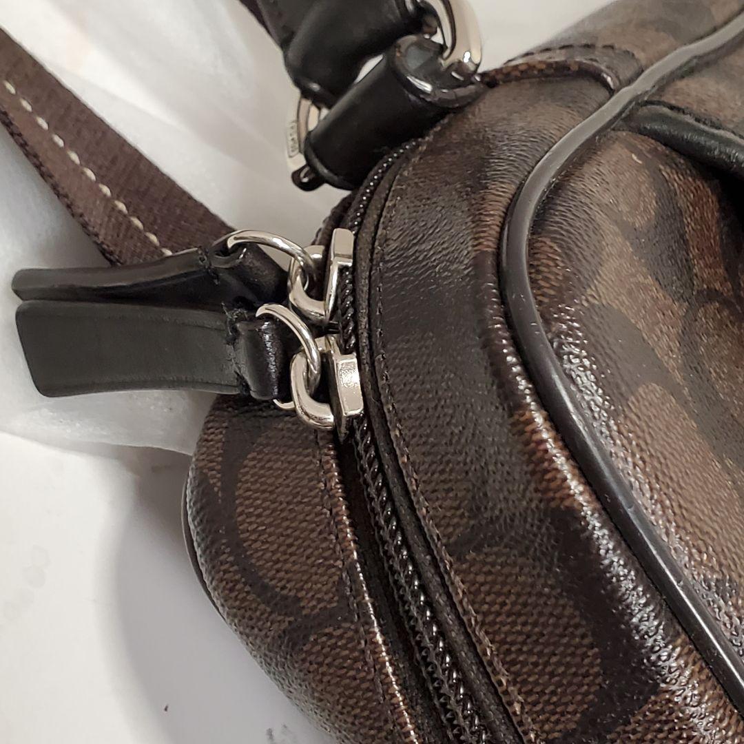 美品✨COACH メッセンジャーバッグ ブラウン レザー PVC メンズ