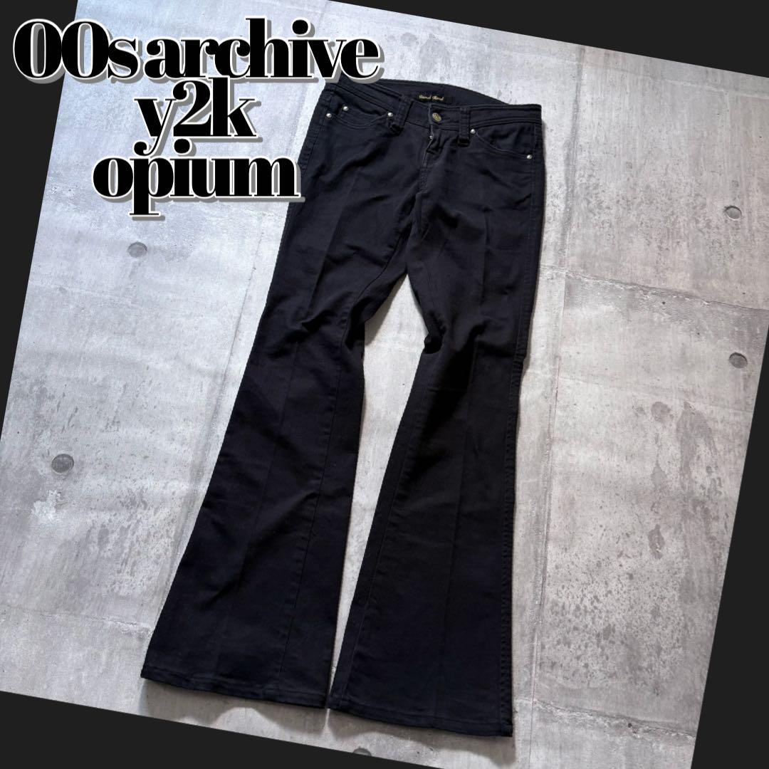 パンツ 00s archive boots cut flare pants y2k