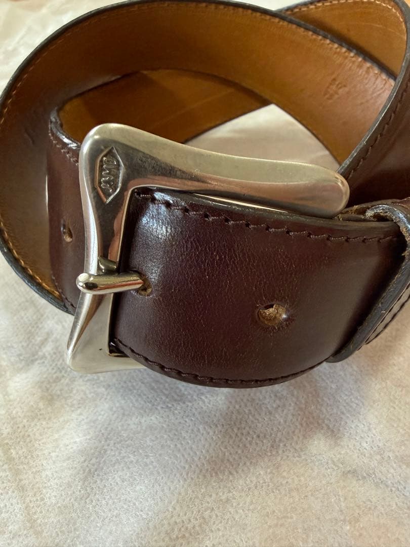 J&M DAVIDSON 高級ドレスベルト 30 ブラウン