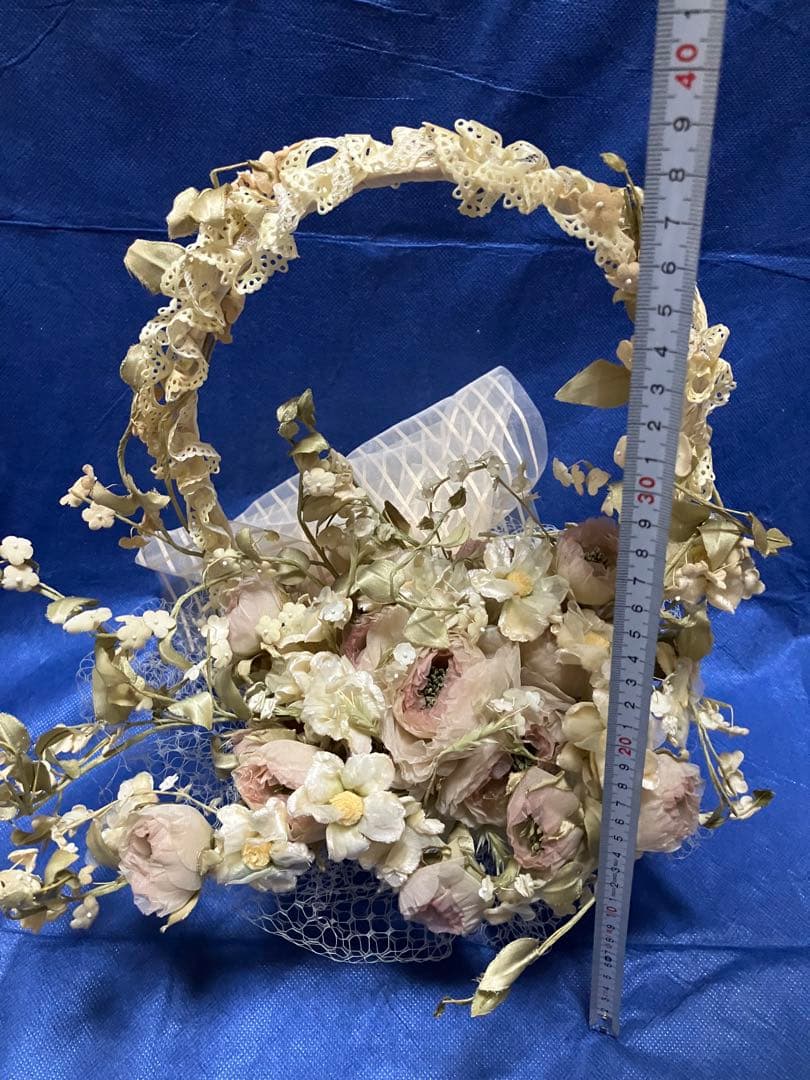 布花　染め花アートフラワー　ハンドメイド　アンティーク風　７点セットまとめ売り