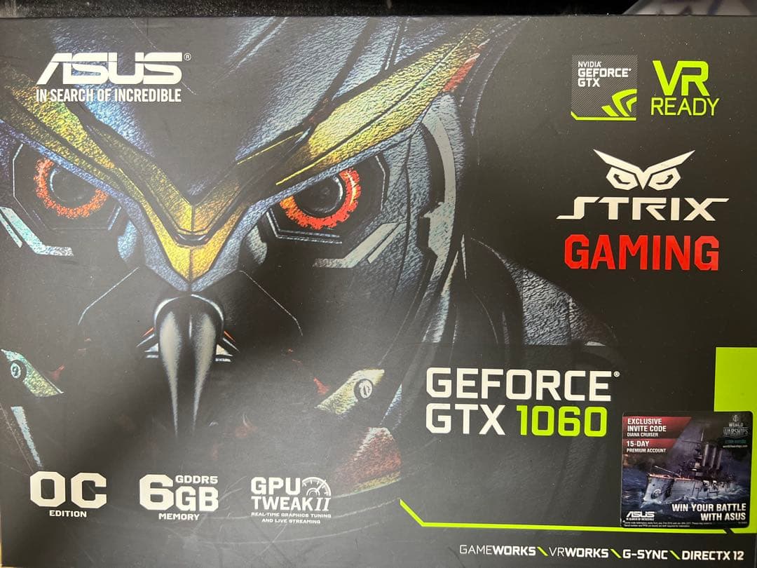 グラフィックボード・グラボ・ビデオカード ASUS GeForce GTX 1060 OC Edition 6GB