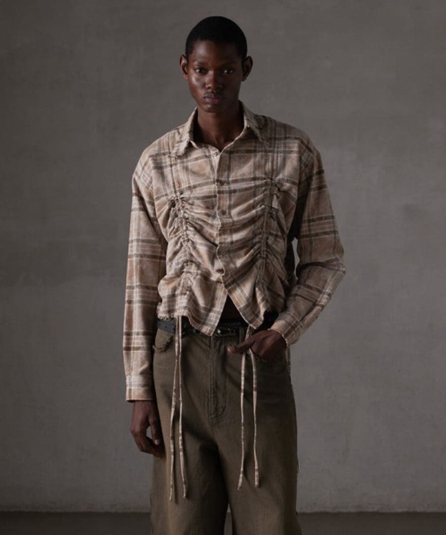 GRANCYチェックシャツ　Mサイズ ～16日まで購入でおまけループタイ