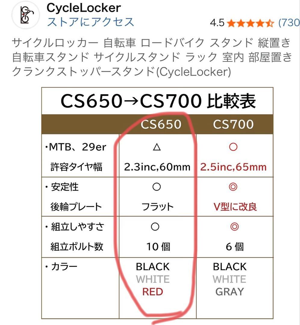 サイクルロッカー　CS650 ホワイト