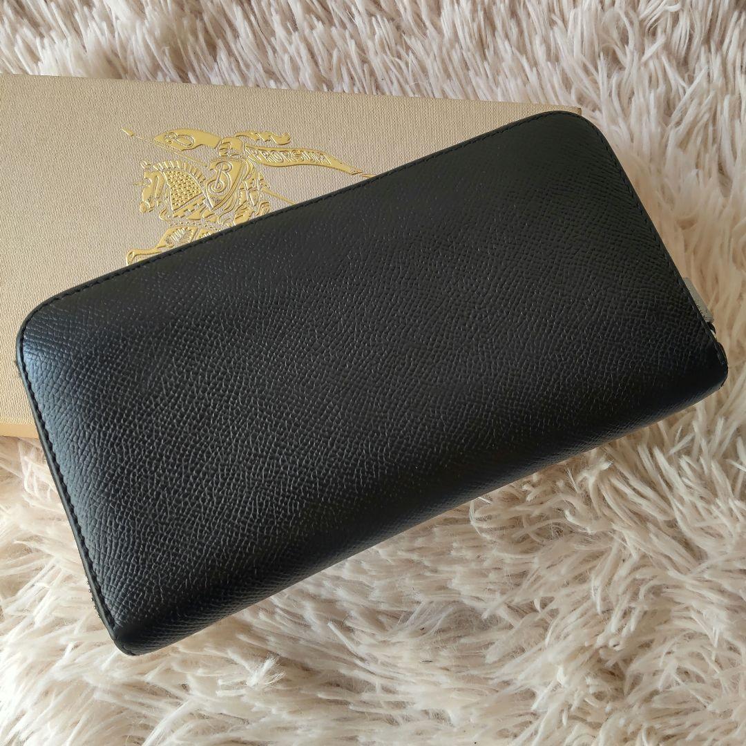BURBERRY ✨ラウンドウォレット✨長財布✨ブラック✨ロゴ✨ノバチェック