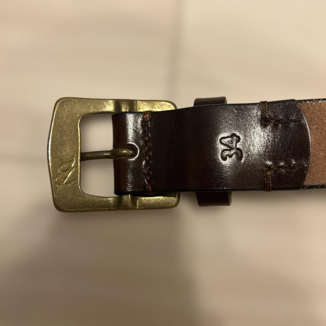 ボンクラ boncoura ブラウン レザー ベルト サイズ34