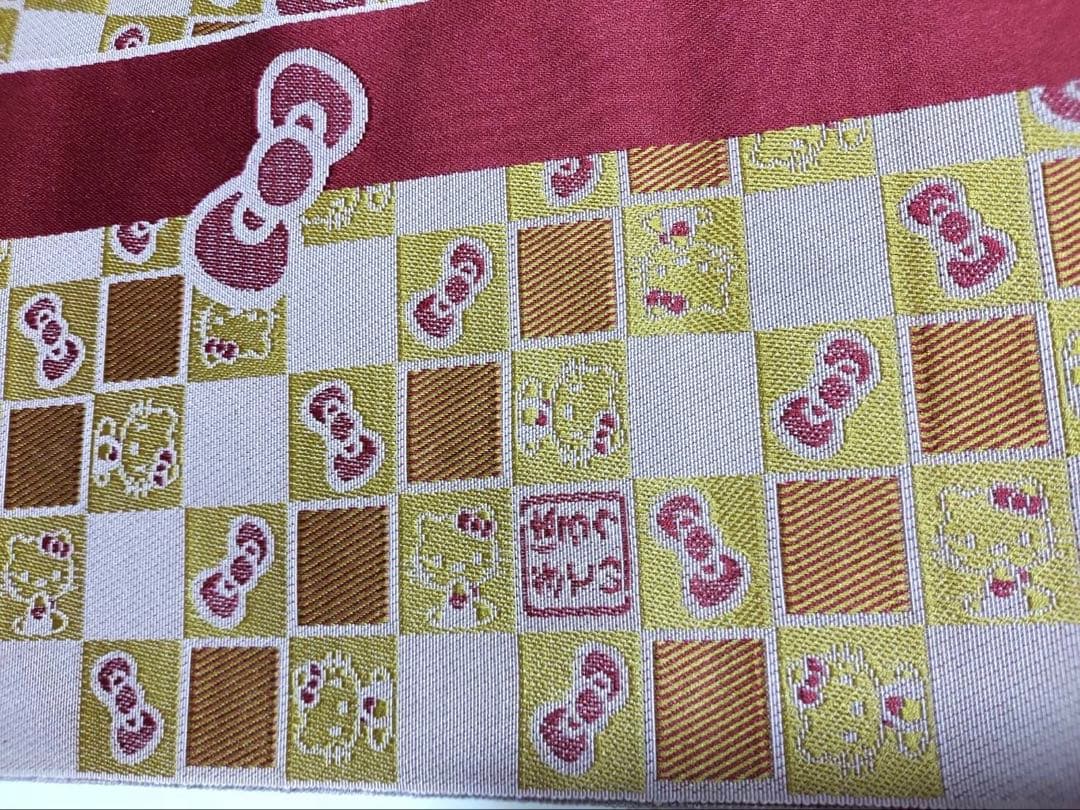 ハローキティ　博多織　半幅帯　絹　浴衣