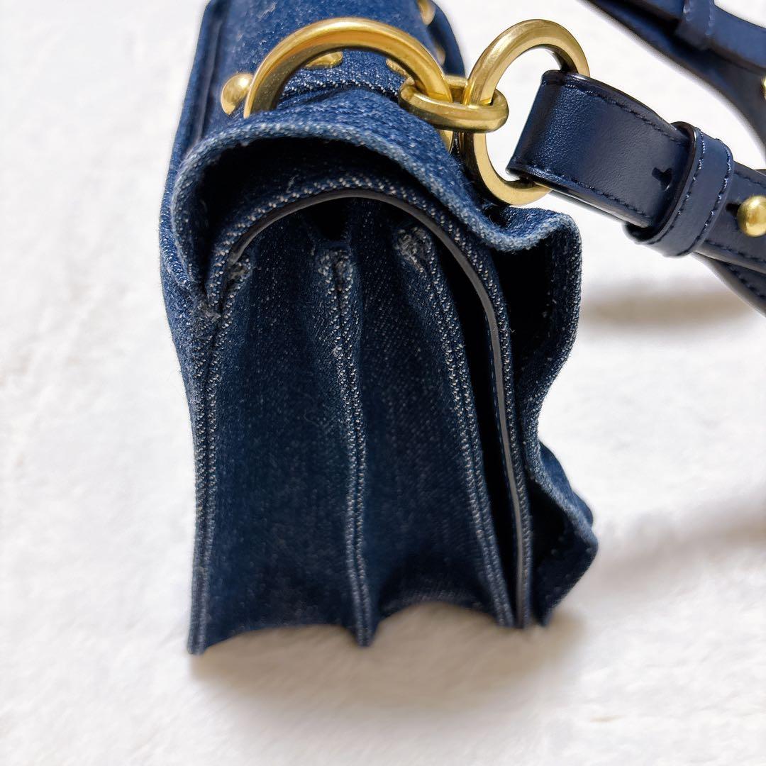 ケイトスペード　ホワイトロックロードジャミー　ショルダーバック　デニム　スタッズ