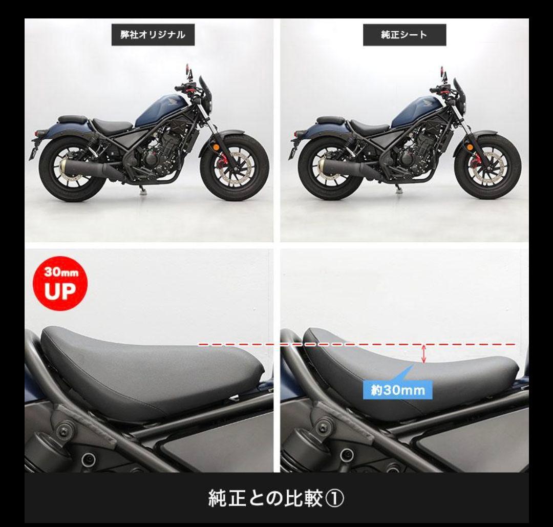 最終値下げです!レブル250(500)フラットシート 約30mmアップ