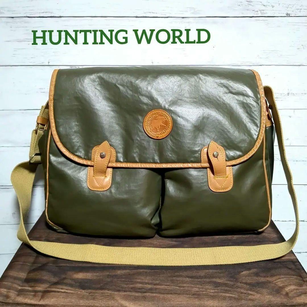 HUNTING WORLD メッセンジャーバッグ カーキグリーン メンズバック