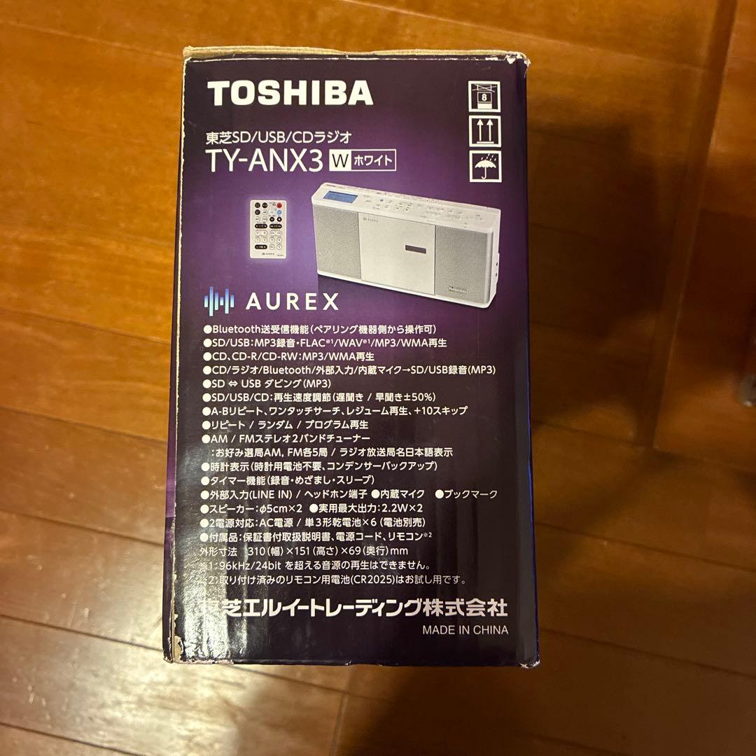 TOSHIBA SD/USB/CDラジオ　TY-ANX3 2025年製