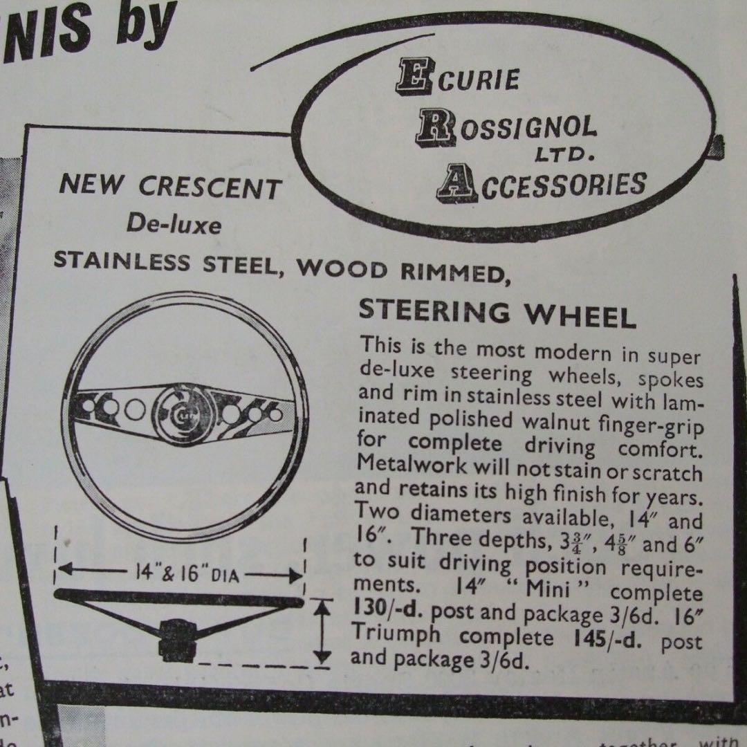 希少英国60年代ado15アレクサンダーエージェンシーERA ウッドステアリング