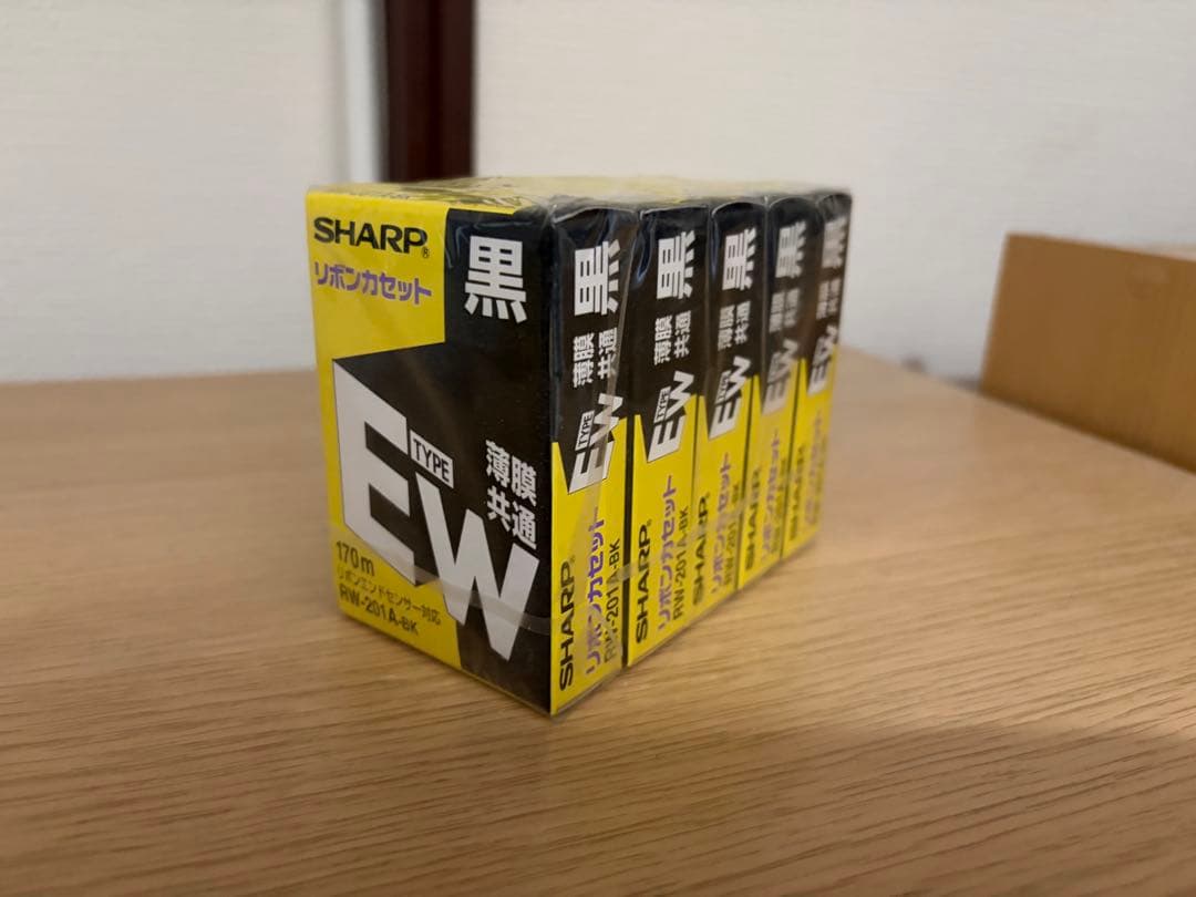 SHARP EWタイプリボンカセット 黒 170m RW-201A-BK 5個