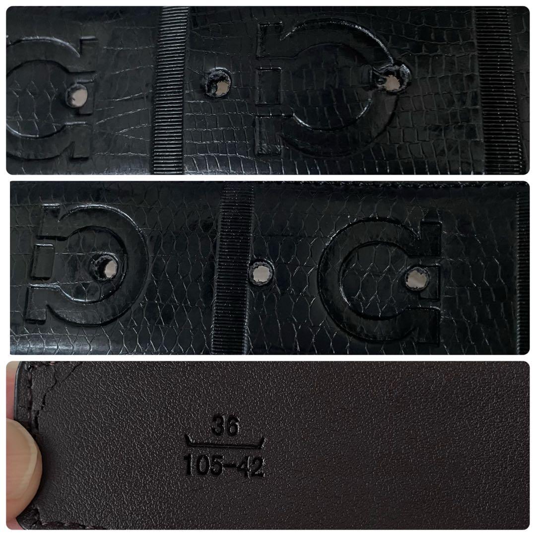 かんたむ様　美品　フェラガモ　ダブルガンチーニ　型押しベルト