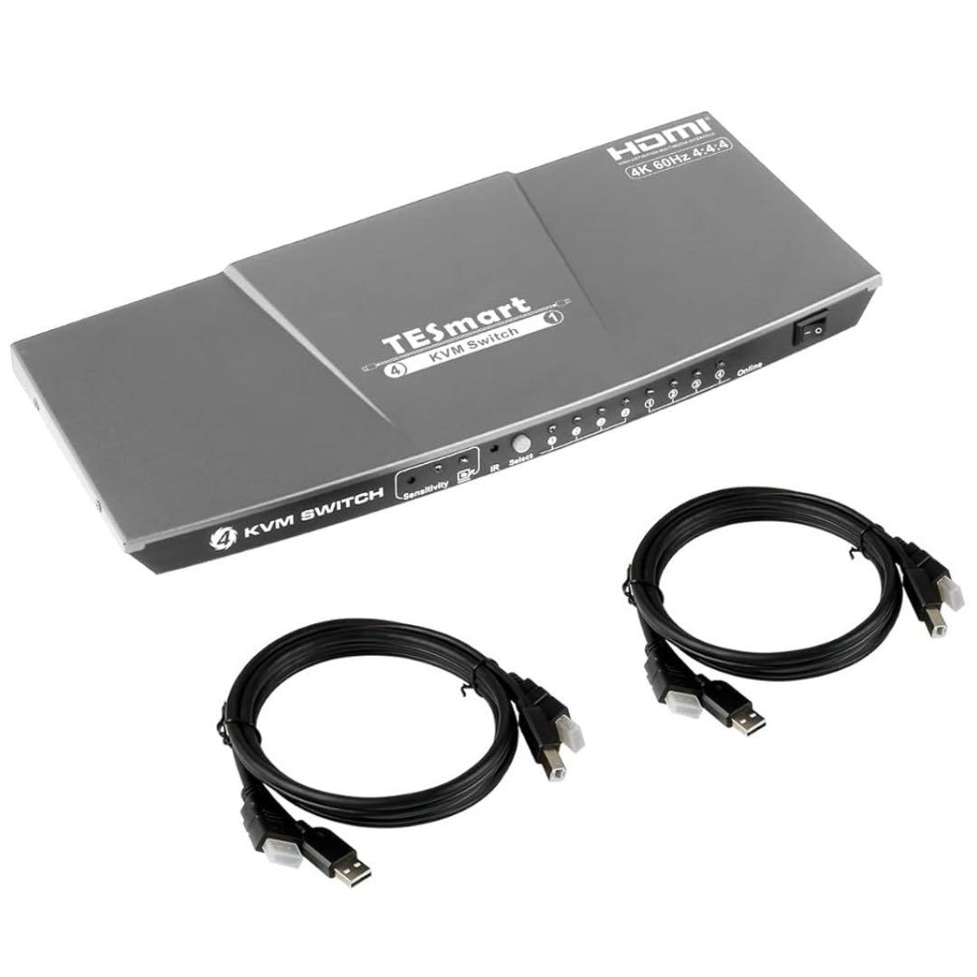 TESmart 4K 4x1 KVMスイッチ HDMI 4ポート