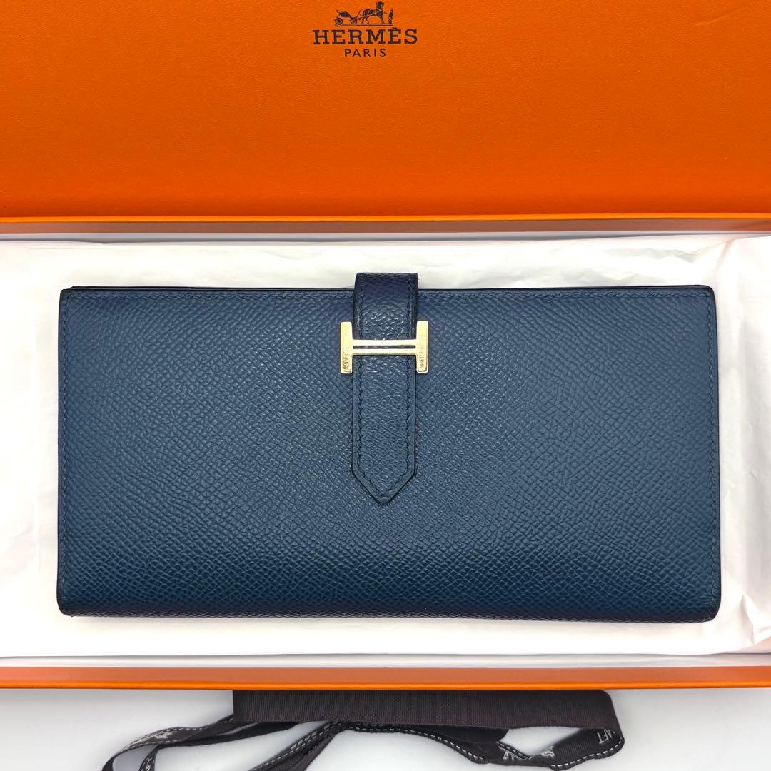 HERMES エルメス ベアンスフレ ブルーインディゴ 正規品 長財布