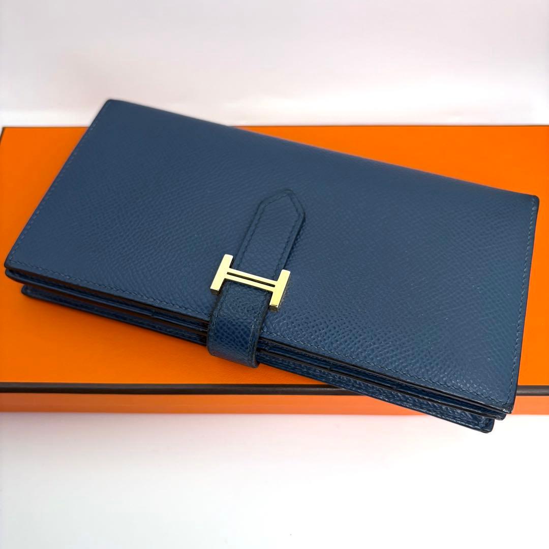 HERMES エルメス ベアンスフレ ブルーインディゴ 正規品 長財布