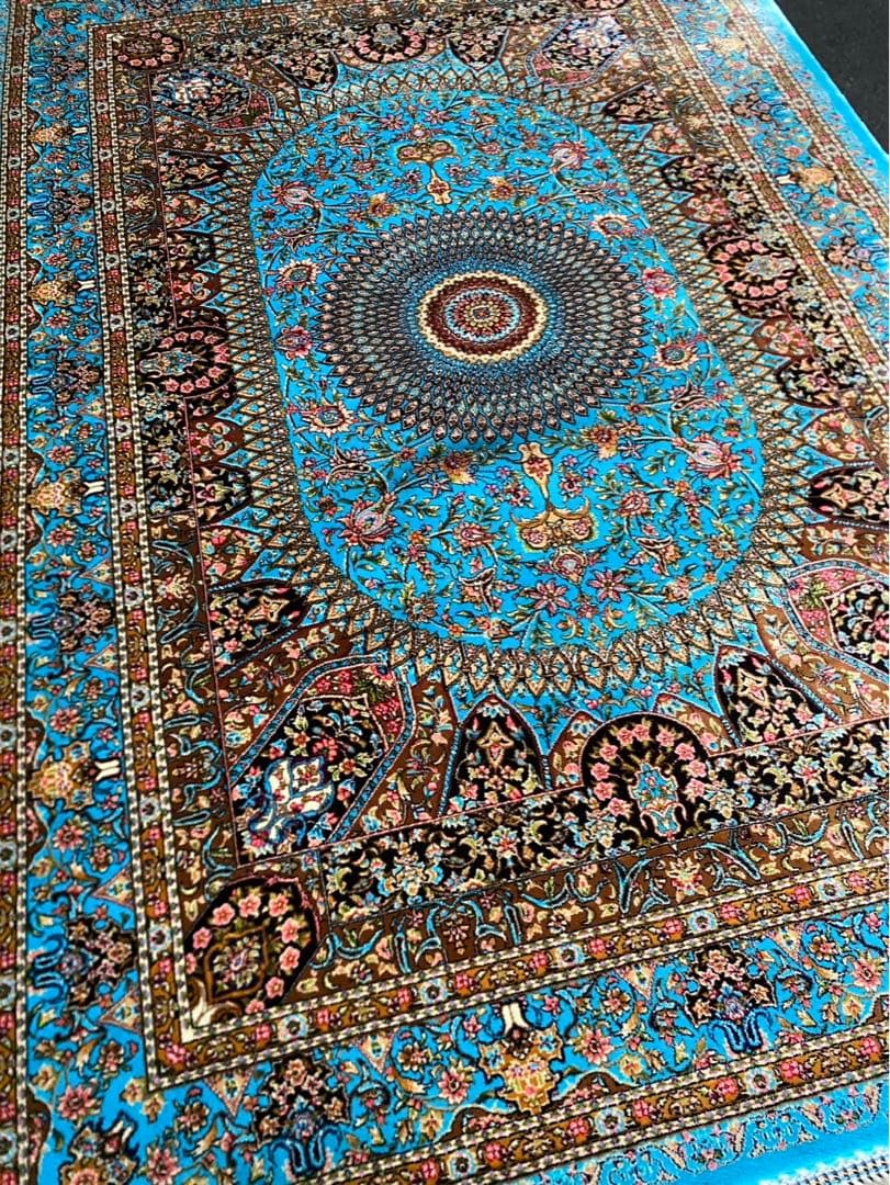 最高級希少作 ペルシャ絨毯 イラン クム産　シルク100% 手織り289万ノット