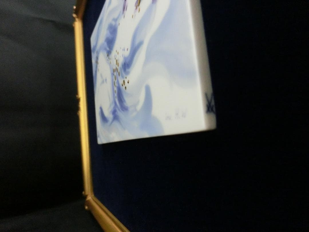 【マイセン】陶板画・金彩色絵人物文