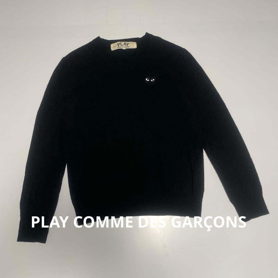 プレイコムデギャルソン　ウールニット　ブラックM ハートワッペン