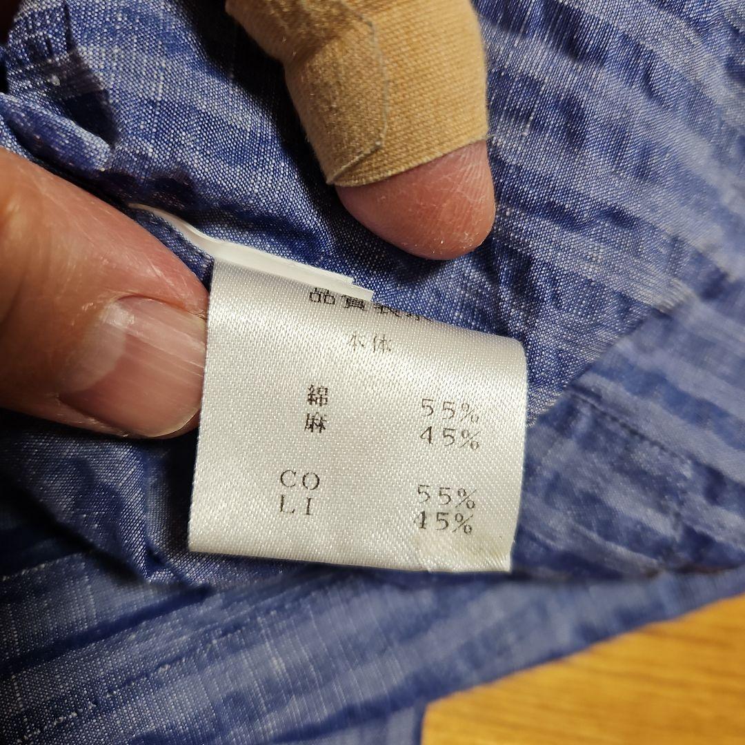 【新品未使用】バルバ　ダンディライフ　綿麻ストライプシャツS38定価約4.8万円