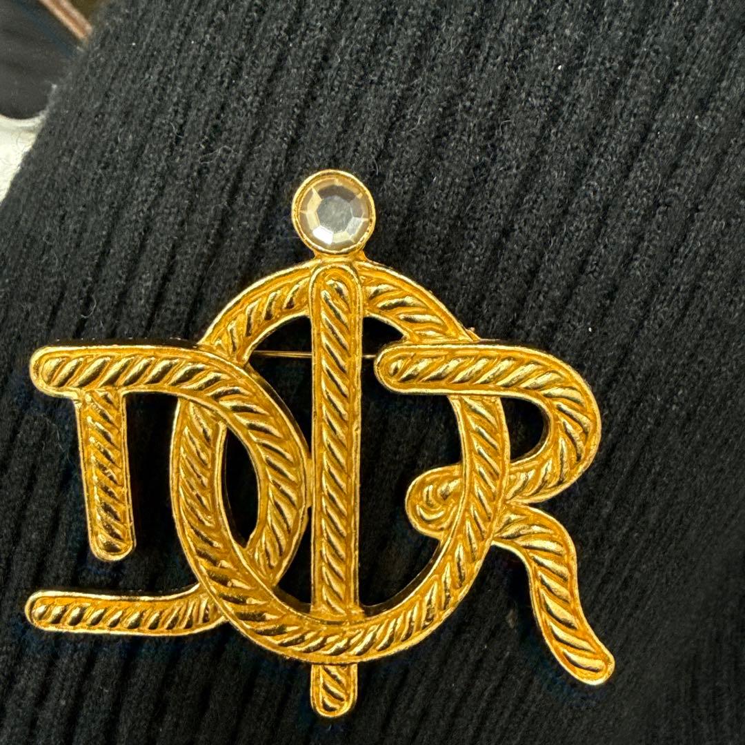 希少 極美品 Christian Dior クリスチャンディオール ブローチ 金