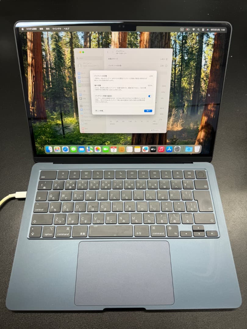 M2 MacBook Air メモリ16GB 256GB バッテリー100%