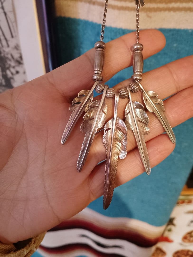 確実正規品ラリースミス カゼキリフェザー コンビネーション カスタムネックレス