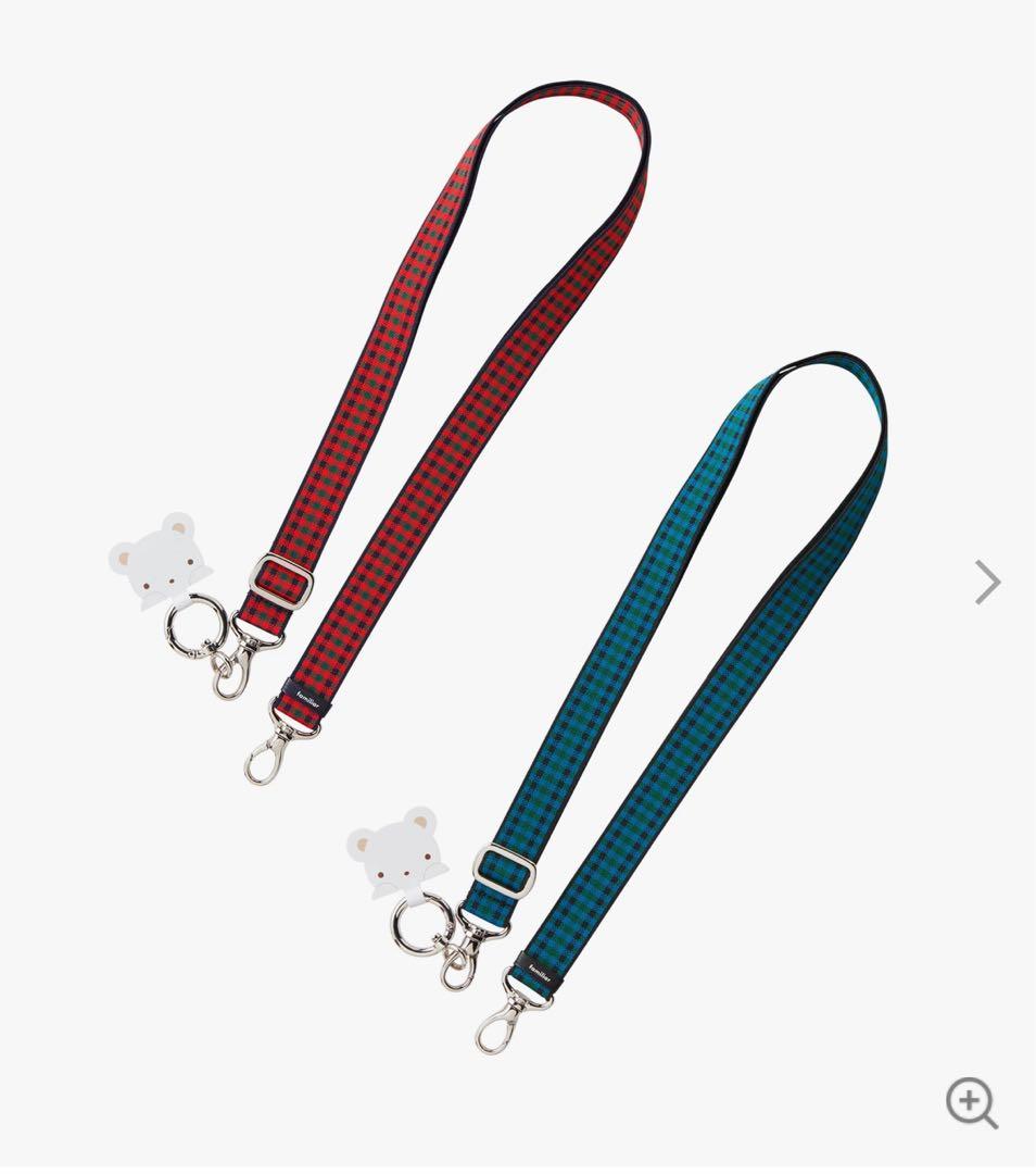 【新品】ファミリア　ショルダーストラップ2色セット（赤系チェック・青系チェック）