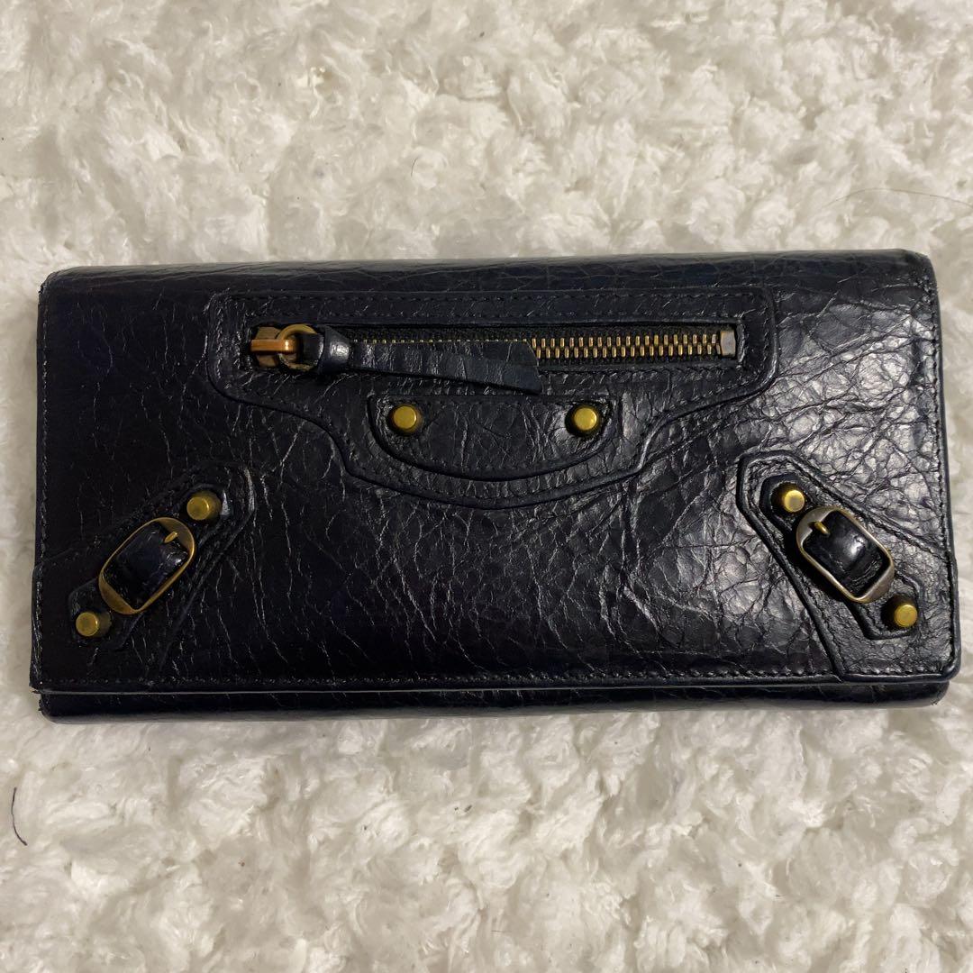 箱＆保存袋付き！BALENCIAGA 長財布 2つ折り シティ クラシック 黒