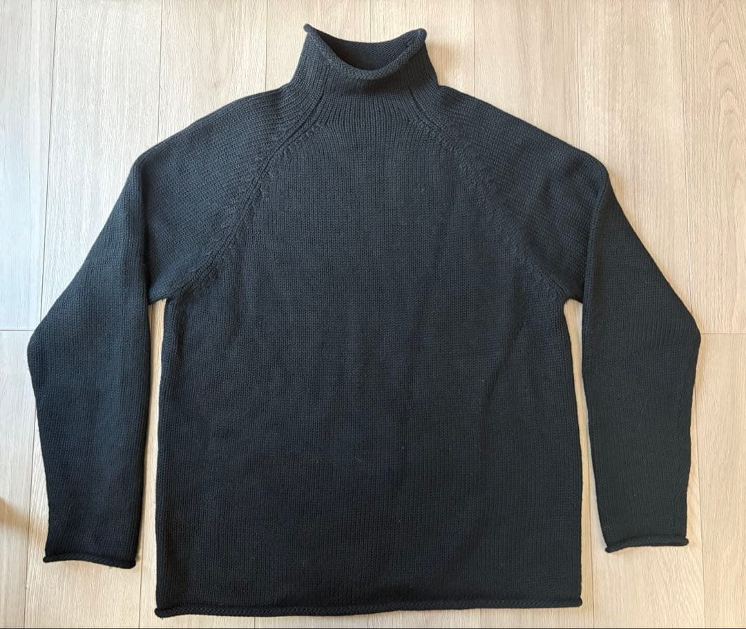 90s J.Crew ジェイクルー ロールネックウールニット セーター M 黒