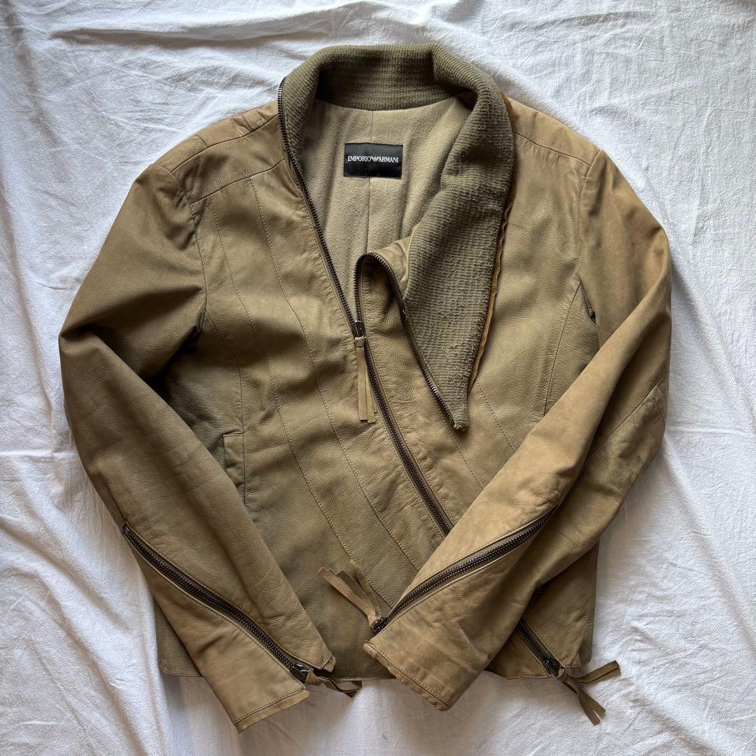 EMPORIO ARMANI ベージュ ジャケット レザー