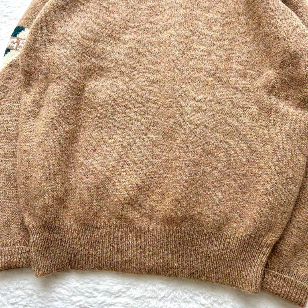 【美品】PAPAS パパス　国旗　長袖　ウール　ニット　セーター　ビックロゴ