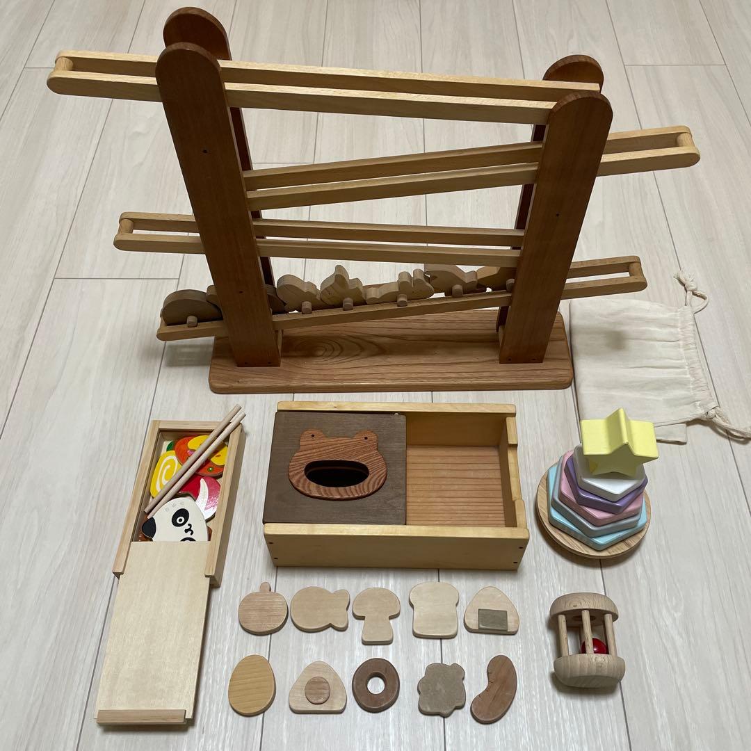 なかよしライブラリー　ころころ動物　もぐもぐボックス　木製知育玩具いろいろセット