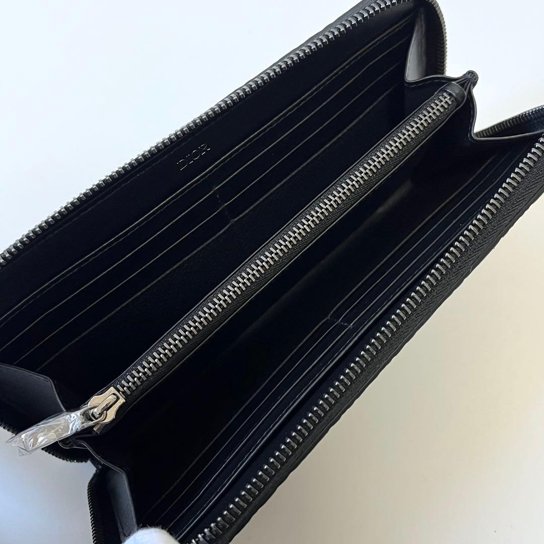 ディオール　グラビティ　長財布　ロングジップウォレット　レザー　ブラック　メンズ