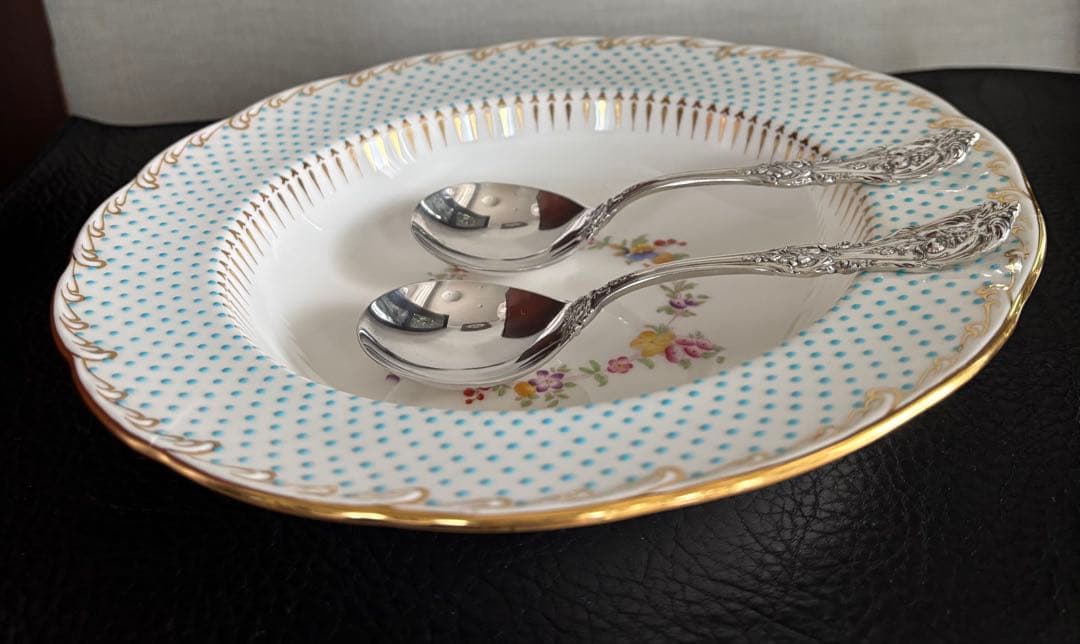 リードアンドバートン社製　純銀　スープスプーン　２本