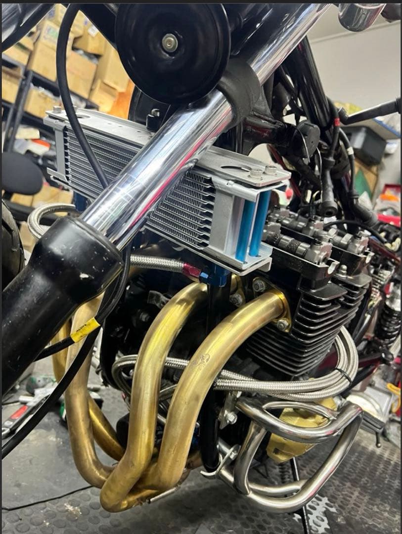 Active オイルクーラー9段 メッシュホース フィッティング XJR400