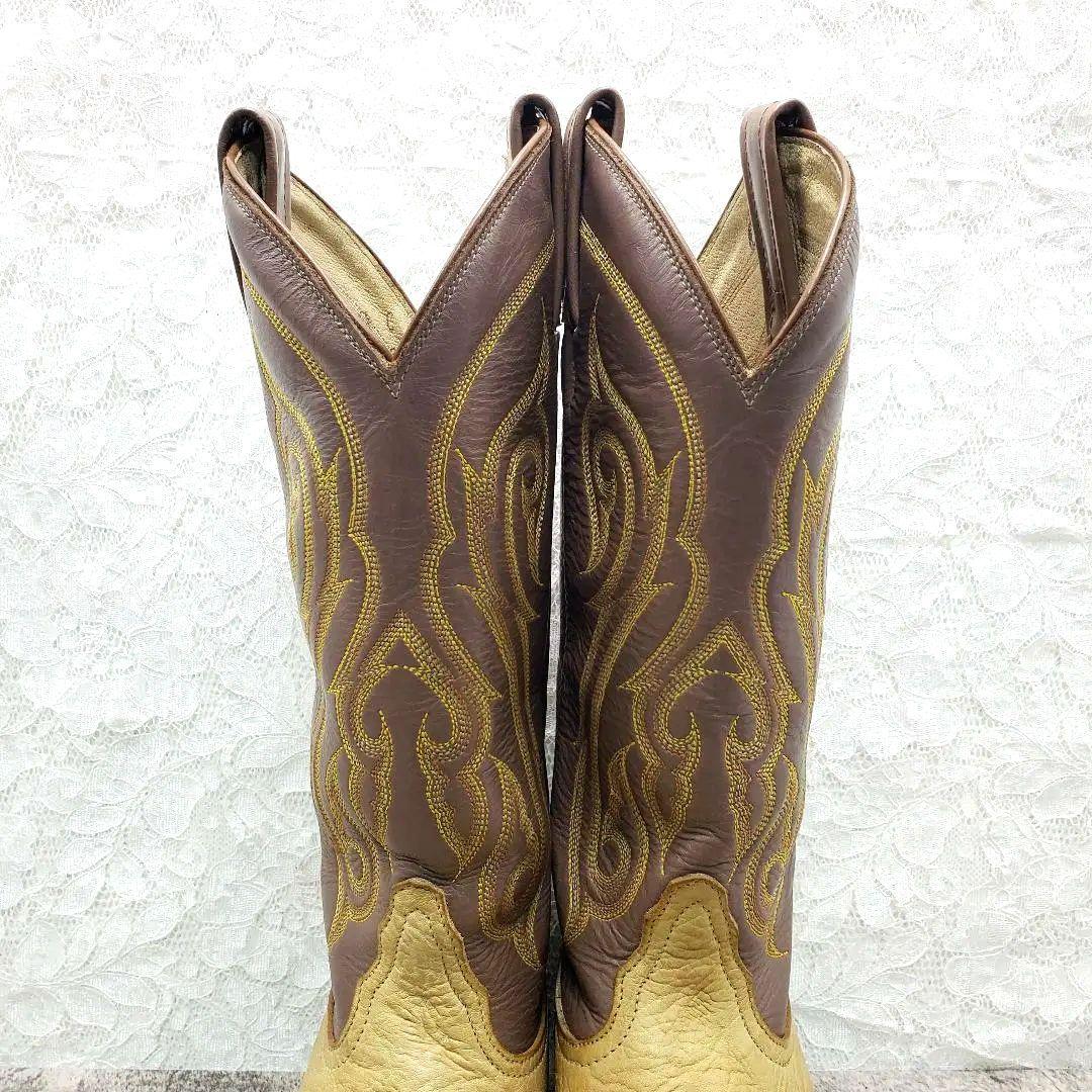 美品✨トニーラマ✨USA製 ウエスタンブーツ 23.5cm相当 レザー 刺繍