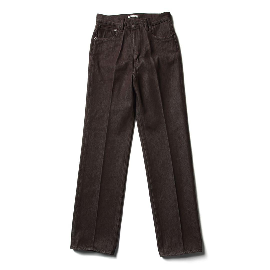 【AURALEE】HARD TWIST BROWN DENIM 5P PANTS
