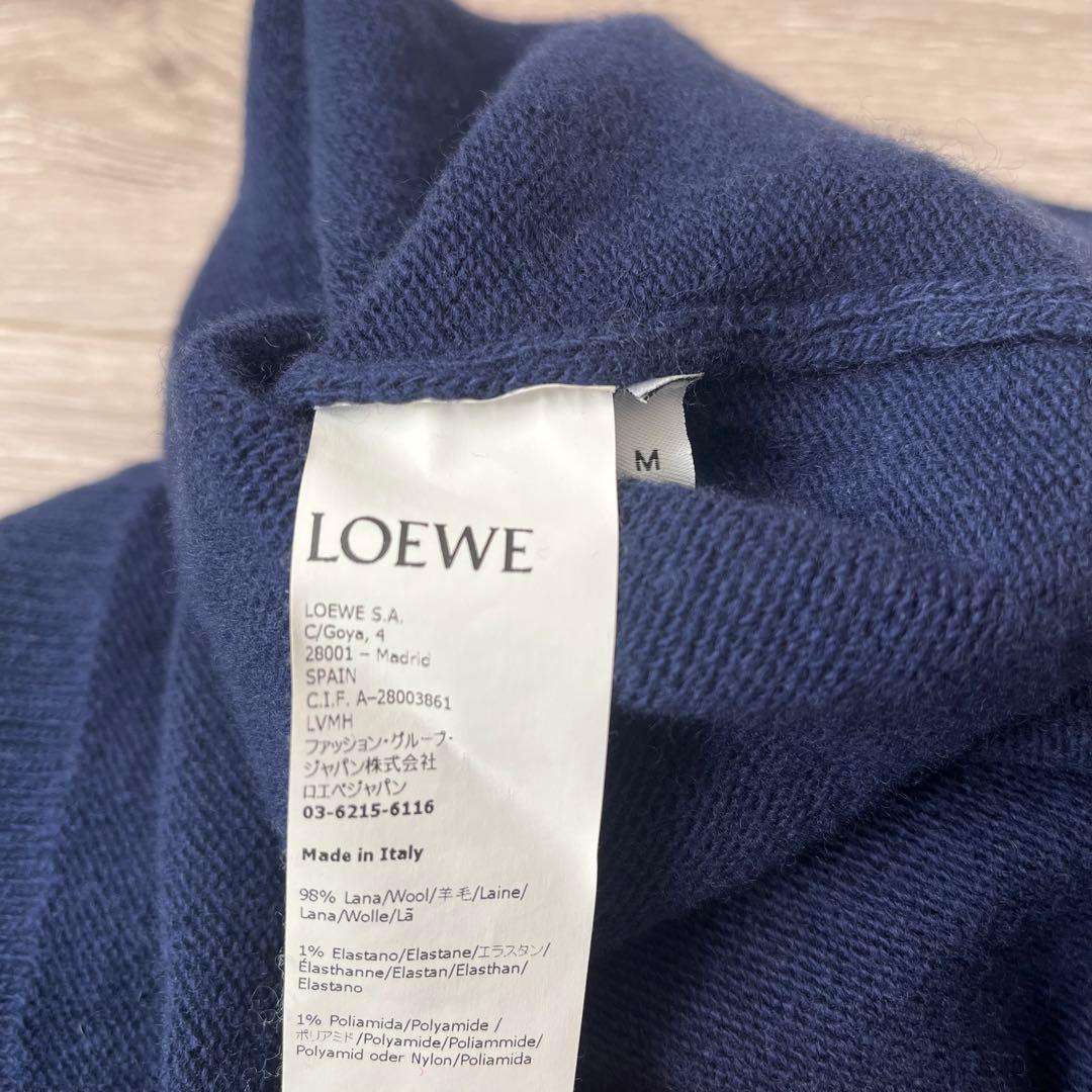 LOEWE ロエベ アナグラム刺繍 ウールニット ネイビー イタリア製