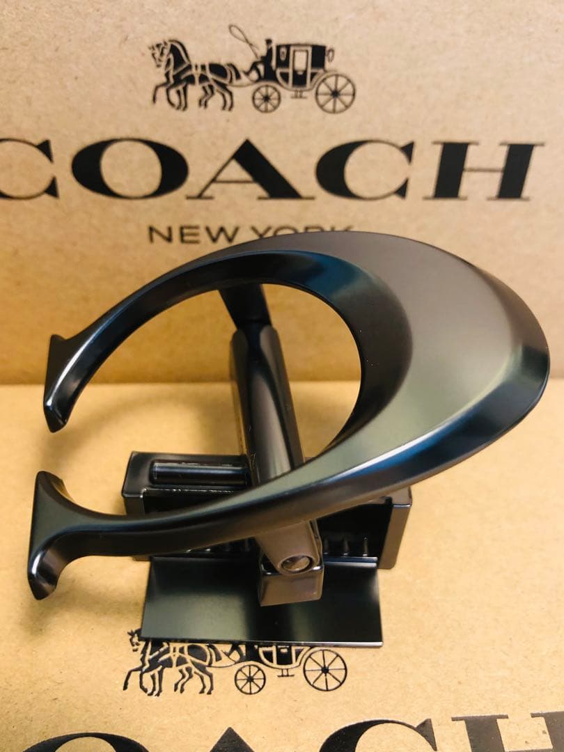 年末セール　COACHコーチ新品正規品リバーシブルレザーベルト回転バックル