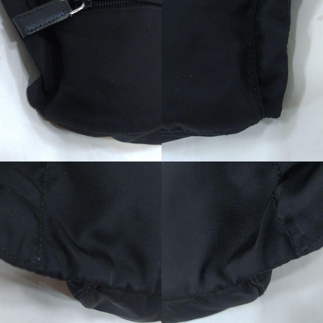 【極美品】プラダ ウエストポーチ サフィアーノ×ナイロン 黒 2VL132