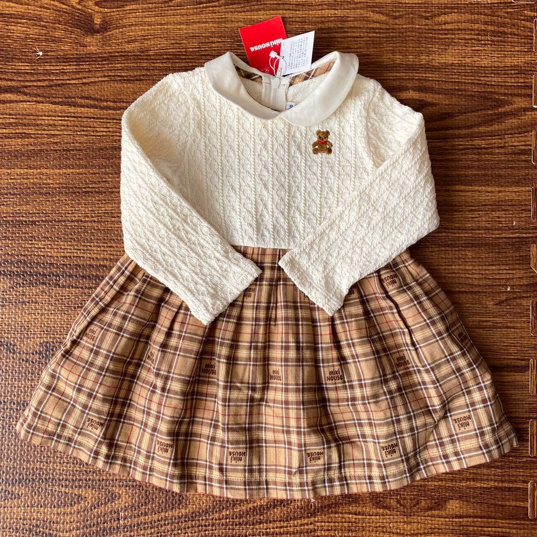 【新品未使用】MIKI HOUSE 長袖ワンピース 80サイズ【新作】