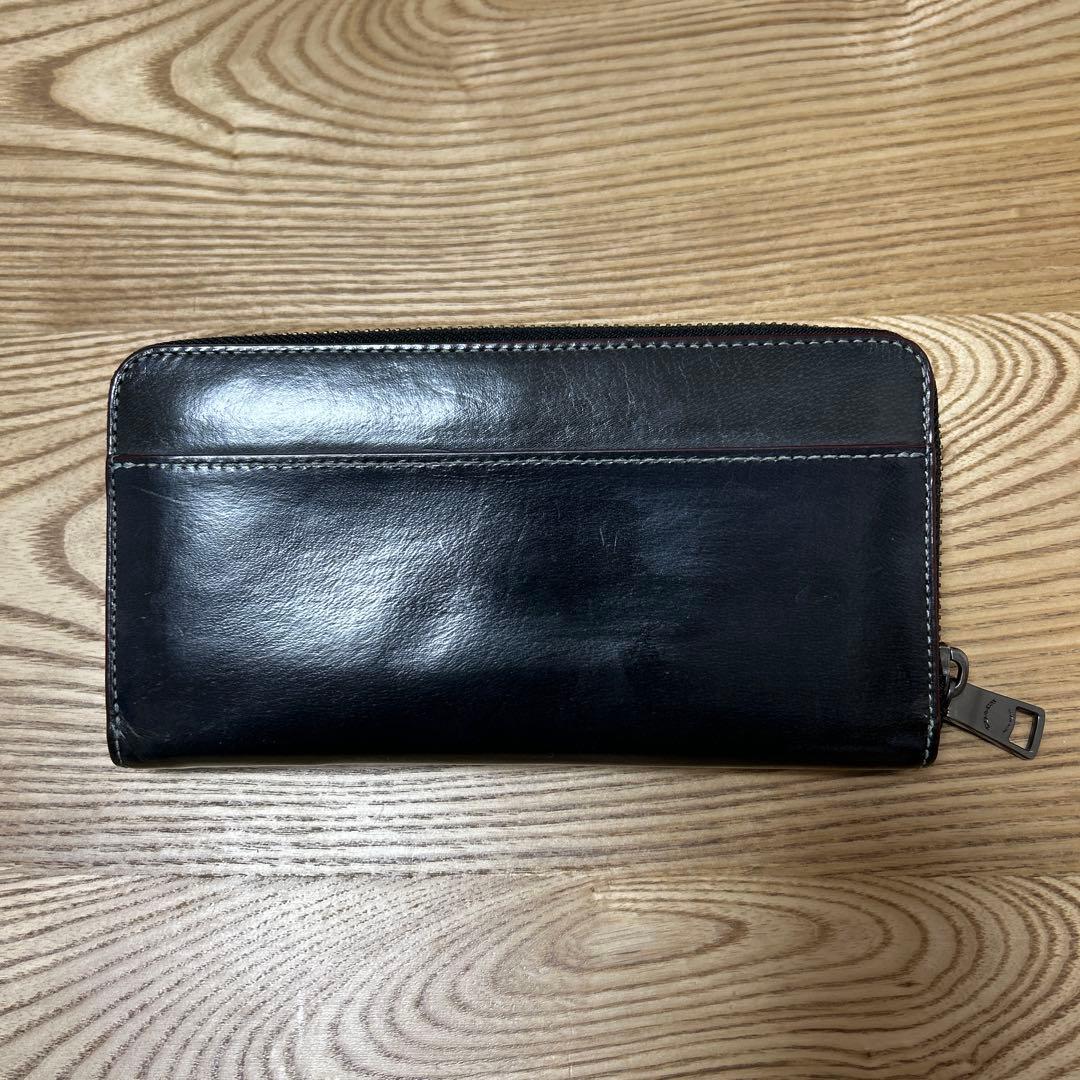 コーチ　ウォーターバッファロー　ラウンドジップロングウォレット